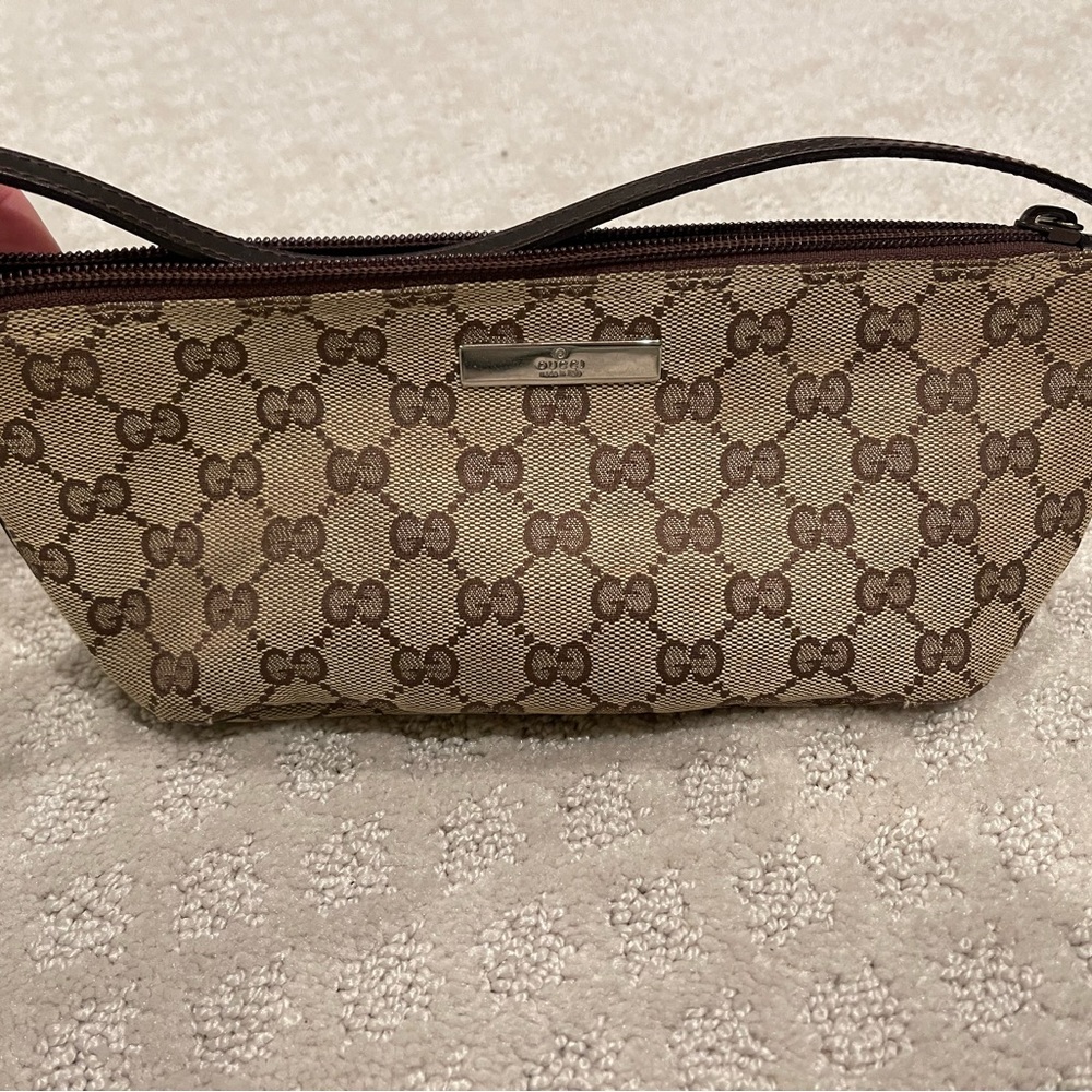 Gucci small shoulder bag GG print tan/brown